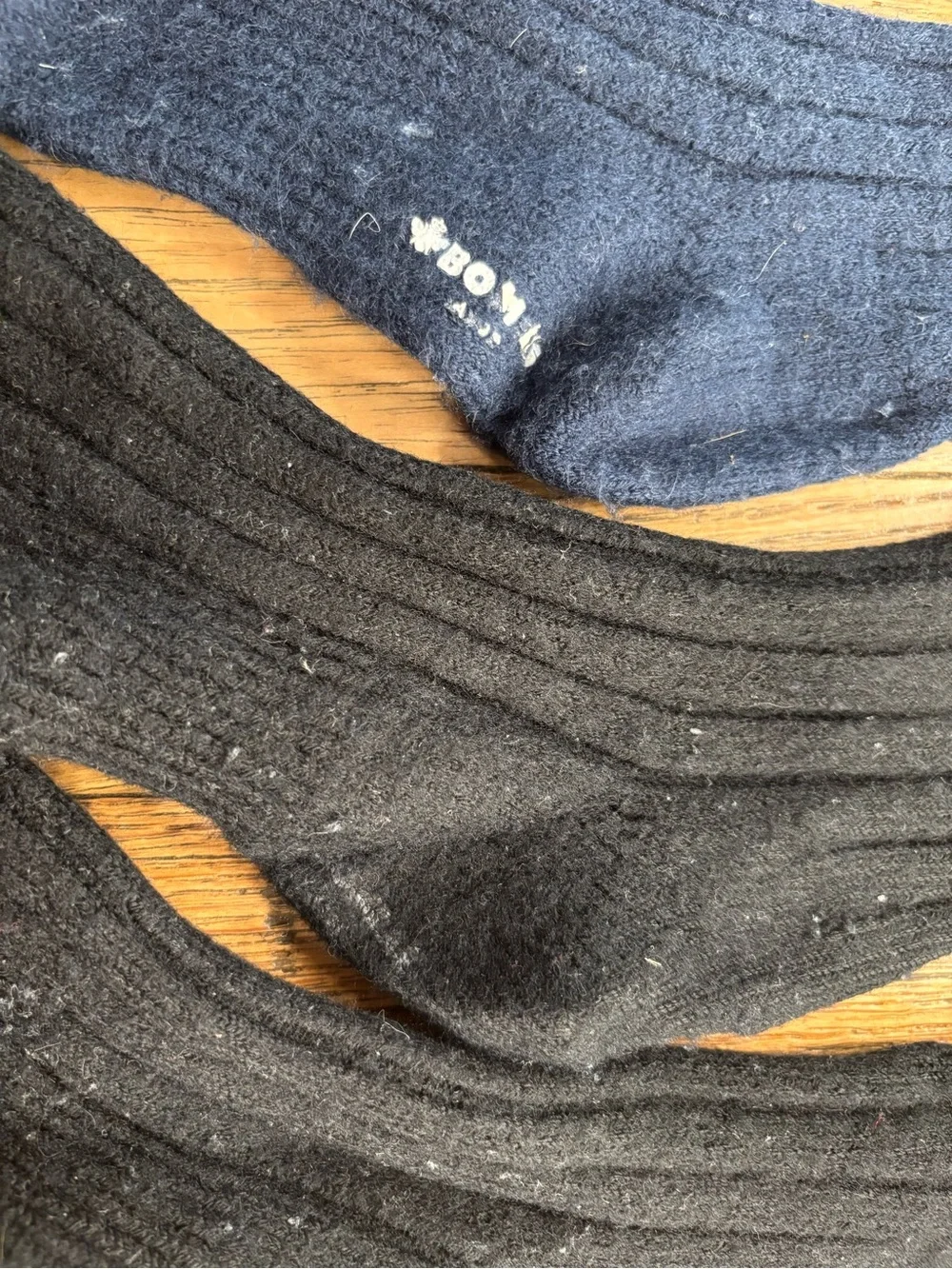 Bombas Black & Navy Ribbed Crew Socks - Pack of 2